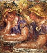 Pierre Renoir Two Women in Blue Blouses oil painting artist